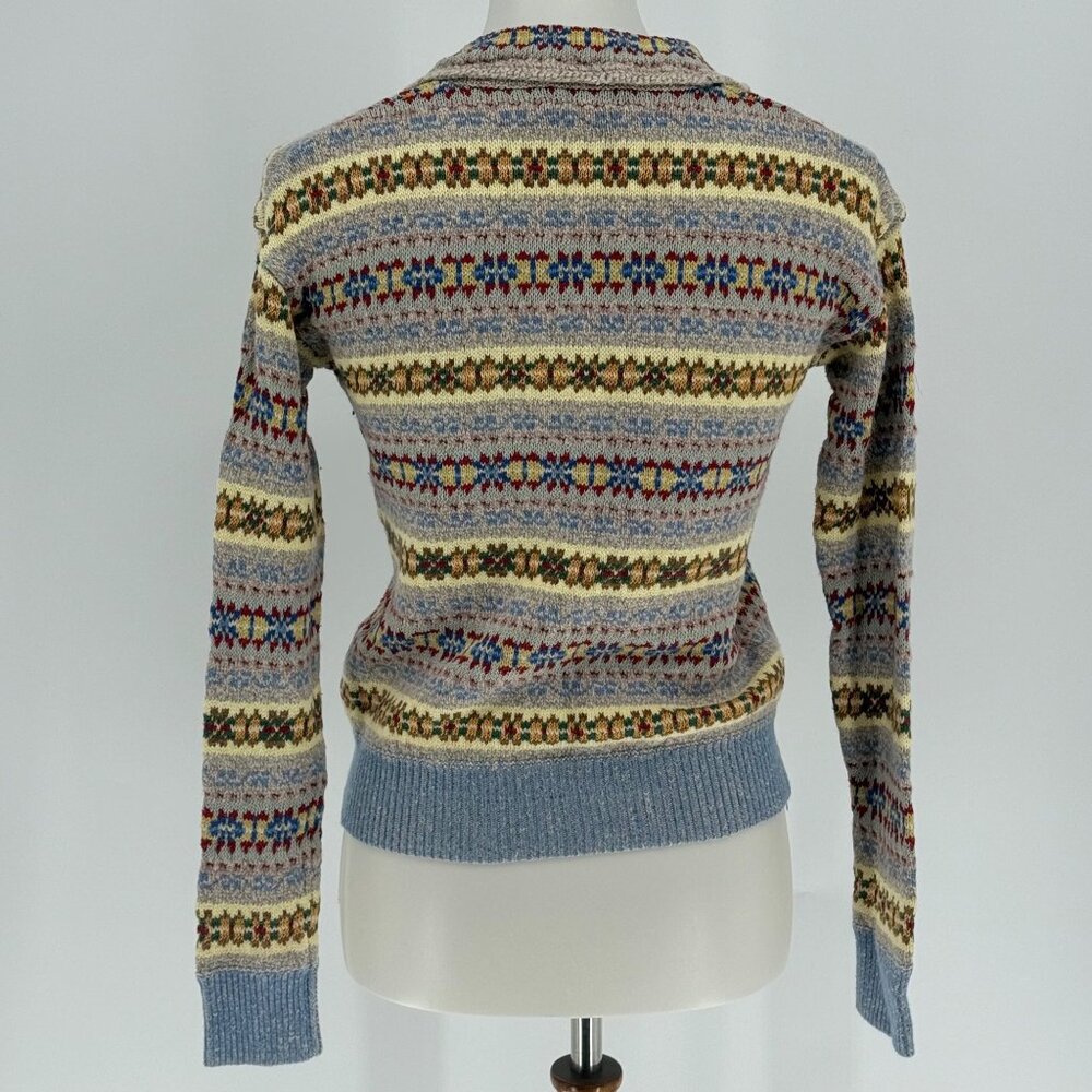 Ralph Lauren Polo Womens Fair Isle Knit Sweater Multicolor Silk & Wool Blend, XS - Picture 2 of 5